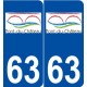 63 Pont-du-Château logo autocollant plaque stickers ville