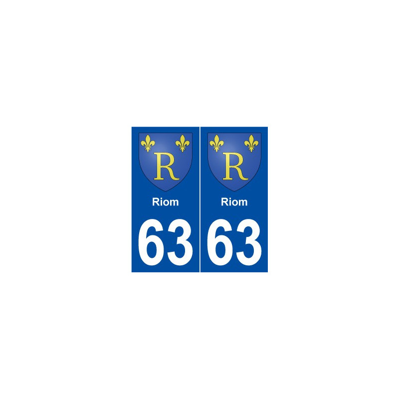 63 Riom blason autocollant plaque stickers ville