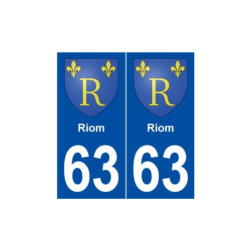 63 Riom blason autocollant plaque stickers ville