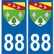 88 Vosges autocollant plaque blason armoiries stickers département