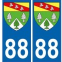 88 Vosges etiqueta engomada de la placa de escudo de armas el escudo de armas de pegatinas departamento