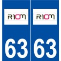 63 Riom logo autocollant plaque stickers ville