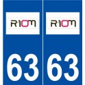 63 Riom logo autocollant plaque stickers ville
