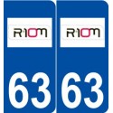 63 Riom logo autocollant plaque stickers ville