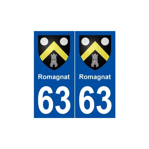 63 Romagnat blason autocollant plaque stickers ville