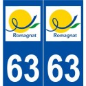 63 Romagnat logo autocollant plaque stickers ville