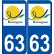 63 Romagnat logo autocollant plaque stickers ville