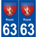 63 Royat blason autocollant plaque stickers ville