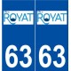 63 Royat logo autocollant plaque stickers ville