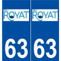 63 Royat logo adesivo piastra adesivi città