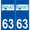 63 Royat logo autocollant plaque stickers ville