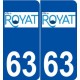 63 Royat logo autocollant plaque stickers ville