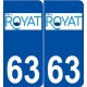 63 Royat logo autocollant plaque stickers ville