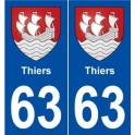 63 Thiers blason autocollant plaque stickers ville