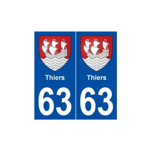 63 Thiers blason autocollant plaque stickers ville