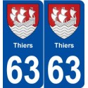 63 Thiers blason autocollant plaque stickers ville