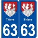 63 Thiers blason autocollant plaque stickers ville