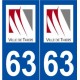 63 Thiers logo autocollant plaque stickers ville