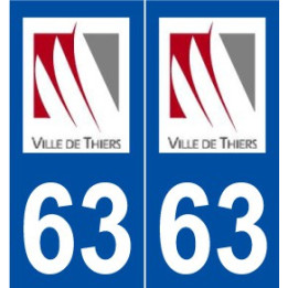 63 Thiers logo autocollant plaque stickers ville