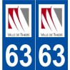 63 Thiers logo autocollant plaque stickers ville
