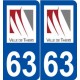63 Thiers logo autocollant plaque stickers ville