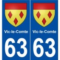 63 Vic-le-Comte blason autocollant plaque stickers ville