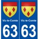 63 Vic-le-Comte blason autocollant plaque stickers ville