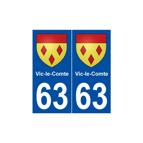 63 Vic-le-Comte blason autocollant plaque stickers ville