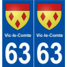 63 Vic-le-Comte blason autocollant plaque stickers ville