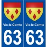 63 Vic-le-Comte blason autocollant plaque stickers ville
