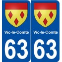 63 Vic-le-Comte blason autocollant plaque stickers ville