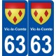63 Vic-le-Comte blason autocollant plaque stickers ville