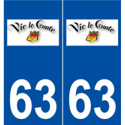 63 Vic-le-Comte logo autocollant plaque stickers ville