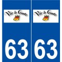 63 Vic-le-Comte logo autocollant plaque stickers ville