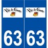 63 Vic-le-Comte logo autocollant plaque stickers ville