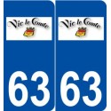 63 Vic-le-Comte logo autocollant plaque stickers ville
