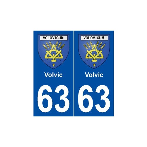 63 Volvic blason autocollant plaque stickers ville