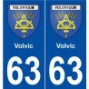 63 Volvic blason autocollant plaque stickers ville