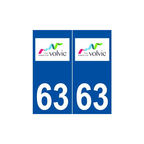 63 Volvic logo autocollant plaque stickers ville