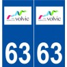 63 Volvic logo autocollant plaque stickers ville