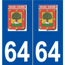 64 Ascain logo autocollant plaque stickers ville