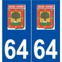 64 Ascain logo autocollant plaque stickers ville
