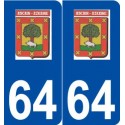 64 Ascain logo autocollant plaque stickers ville