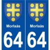 64 Morlaàs blason autocollant plaque stickers ville