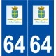 64 Morlaàs logo autocollant plaque stickers ville
