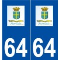 64 Morlaàs logo autocollant plaque stickers ville