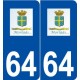 64 Morlaàs logo autocollant plaque stickers ville