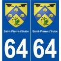 64 Saint-Pierre-d'Irube blason autocollant plaque stickers ville
