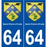 64 Saint-Pierre-d'Irube blason autocollant plaque stickers ville