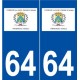 64 Saint-Pierre-d'Irube logo autocollant plaque stickers ville
